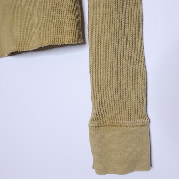 DAILY PRACTICE Easy Waffle Knit Tee Mustard Long Sleeve Casual Women's XS - Picture 8 of 11